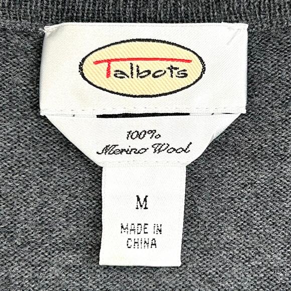 Talbots 100% Merino Wool Blue Argyle Knit Sweater Vest - Picture 7 of 7